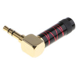 Maxbell 3.5mm Right Angle Male Plug Gold Plated Solder Connector for Phone Red