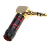 Maxbell 3.5mm Right Angle Male Plug Gold Plated Solder Connector for Phone Red