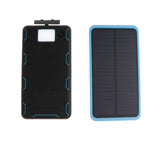 Max Solar Charger Power Bank 8000mAh Dual USB Charger for Phone Black and Blue