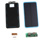 Max Solar Charger Power Bank 8000mAh Dual USB Charger for Phone Black and Blue