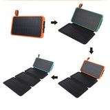 Max Solar Charger Power Bank 8000mAh Dual USB Charger for Phone Black and Blue