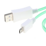 Maxbell Fashion LED Light Micro USB Data Cable Charging Cord For Android  green