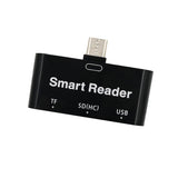 Maxbell Type C USB3.0 high speed 3 in 1 SD TF Card reader for Samsung /Android Black