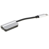 Max Type C to 3.5mm Headphone Audio Adapter and USB-C Charging Cable Silver
