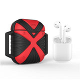 Maxbell Silicone Case Shockproof Cover for Apple Airpods Black and Red