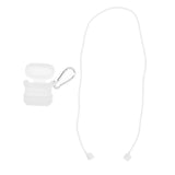 Maxbell Silicone Protective Cover Case with Metal Keychain for Apple AirPods White