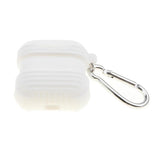 Maxbell Silicone Protective Cover Case with Metal Keychain for Apple AirPods White
