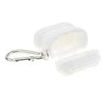Maxbell Silicone Protective Cover Case with Metal Keychain for Apple AirPods White