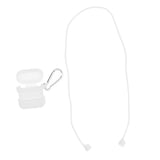 Maxbell Silicone Protective Cover Case with Metal Keychain for Apple AirPods White