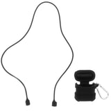 Maxbell Silicone Protective Cover Case with Metal Keychain for Apple AirPods Black