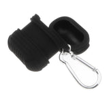 Maxbell Silicone Protective Cover Case with Metal Keychain for Apple AirPods Black