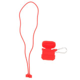 Maxbell Silicone Protective Cover Case with Metal Keychain for Apple AirPods Red