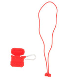 Maxbell Silicone Protective Cover Case with Metal Keychain for Apple AirPods Red