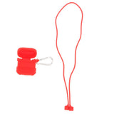 Maxbell Silicone Protective Cover Case with Metal Keychain for Apple AirPods Red
