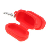 Maxbell Silicone Protective Cover Case with Metal Keychain for Apple AirPods Red