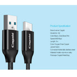 Maxbell USB Type C Data Sync Fast Charging Cable for Android black