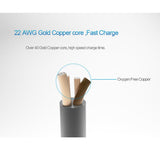 Maxbell Micro USB Data Sync Fast Charging Cable for Android gold