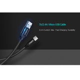 Maxbell Micro USB Data Sync Fast Charging Cable for Android gold