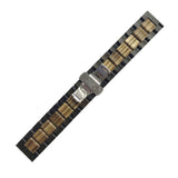Max Sandalwood Wristband Watch Band Bracelet Strap Clasp 20mm Black and Brown