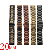 Max Sandalwood Wristband Watch Band Bracelet Strap Clasp 20mm Black and Brown