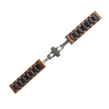 Max Sandalwood Wristband Watch Band Bracelet Strap Clasp 20mm Black and Red