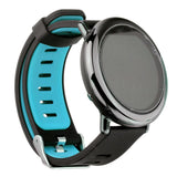 Maxbell 22mm Alternate Silicone Watch Strap Watch Band for AMAZFIT Black and Blue