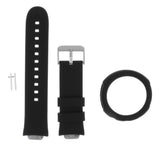 Max Silicone Wrist Strap Band +Protector Case Cover for ASUS ZenWatch 3  black
