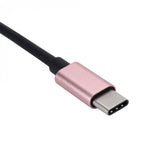 Max 2 in 1 Type C to 3.5mm Charger Audio Adapter Headphone USB C Cable Rose Gold