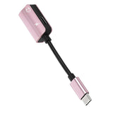 Max 2 in 1 Type C to 3.5mm Charger Audio Adapter Headphone USB C Cable Rose Gold