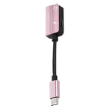 Max 2 in 1 Type C to 3.5mm Charger Audio Adapter Headphone USB C Cable Rose Gold