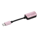 Max 2 in 1 Type C to 3.5mm Charger Audio Adapter Headphone USB C Cable Rose Gold