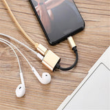 Max 2 in 1 Type-C To 3.5mm AUX Audio Headphone Adapter Charger Cable Gold