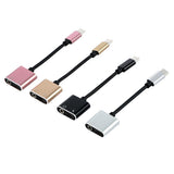 Max 2 in 1 Type-C To 3.5mm AUX Audio Headphone Adapter Charger Cable Silver