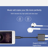 Max 2 in 1 Type-C To 3.5mm AUX Audio Headphone Adapter Charger Cable Silver