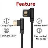 Max Micro USB Cable Charging Bent Charge Data Mobile Phone Cable white