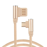Max Micro USB Cable Charging Bent Charge Data Mobile Phone Cable gold