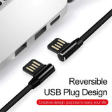 Max Micro USB Cable Charging Bent Charge Data Mobile Phone Cable gold