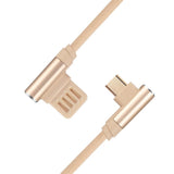 Max Micro USB Cable Charging Bent Charge Data Mobile Phone Cable gold