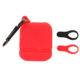 Max Dust-plug Silicone Case for AirPods Charging Case w/ Carabiner Red