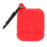 Max Dust-plug Silicone Case for AirPods Charging Case w/ Carabiner Red
