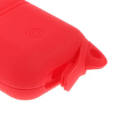 Max Dust-plug Silicone Case for AirPods Charging Case w/ Carabiner Red
