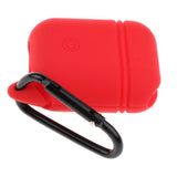 Max Dust-plug Silicone Case for AirPods Charging Case w/ Carabiner Red