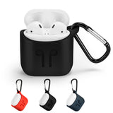 Max Protective Silicone Case for Apple AirPods Charging Case w/ Carabiner Black