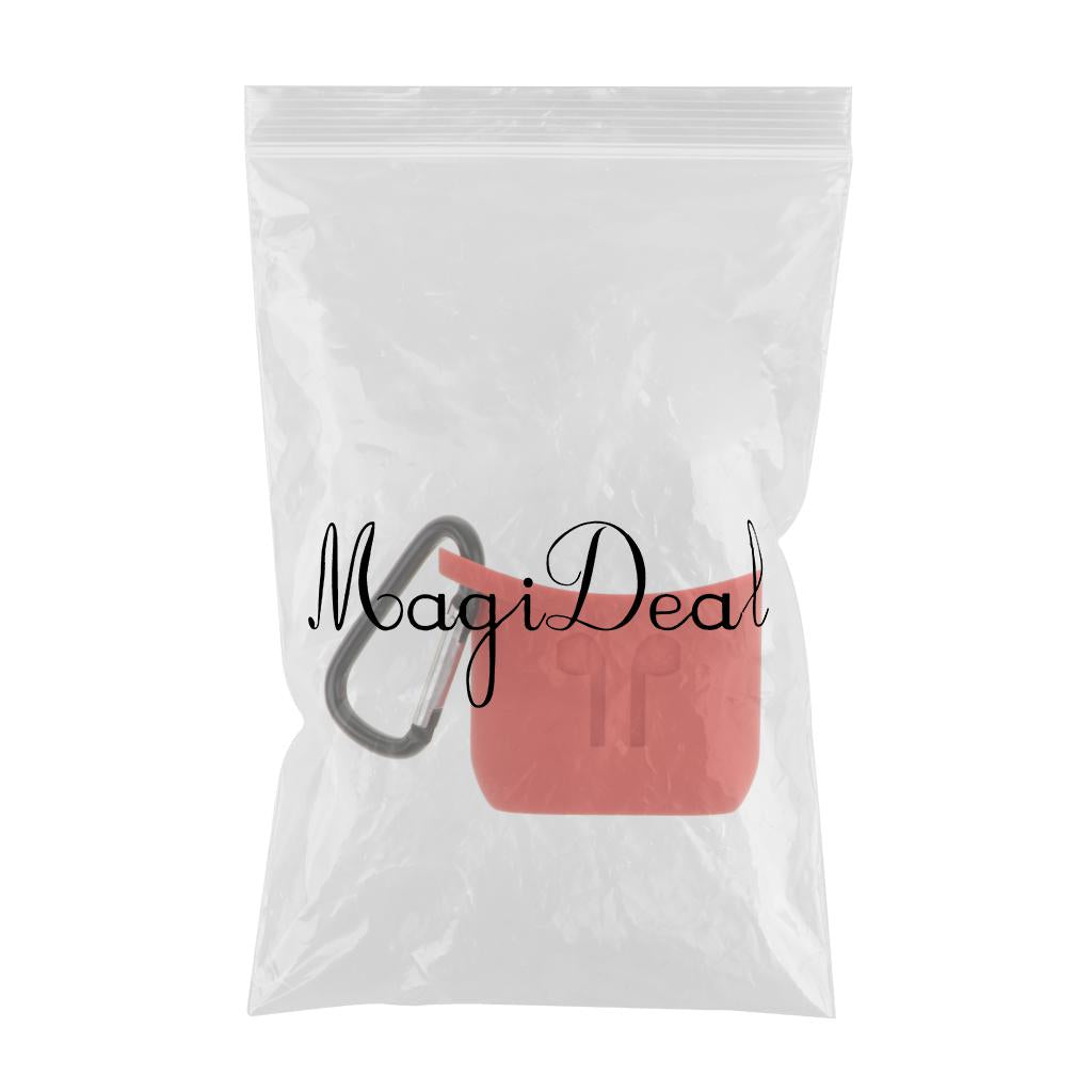 Max Protective Silicone Case for Apple AirPods Charging Case w/ Carabiner Red