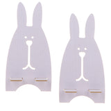 Maxbell Wooden Cute Rabbit Holder Desktop Stander Bracket For Phone White