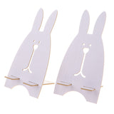 Maxbell Wooden Cute Rabbit Holder Desktop Stander Bracket For Phone White