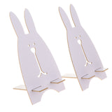 Maxbell Wooden Cute Rabbit Holder Desktop Stander Bracket For Phone White