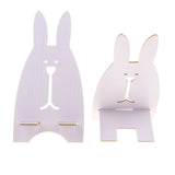 Maxbell Wooden Cute Rabbit Holder Desktop Stander Bracket For Phone White