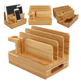 Maxbell Bamboo Charging Dock Station Charger Holder Stand For Watch iPad