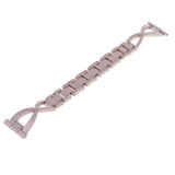 Max Rhinestone Stainless Steel Watch Band for Sumsang Galaxy Watch 46mm Pink
